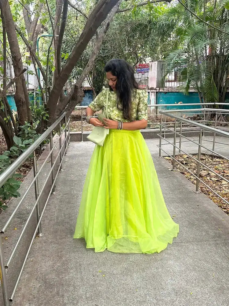 Glowy green skirt