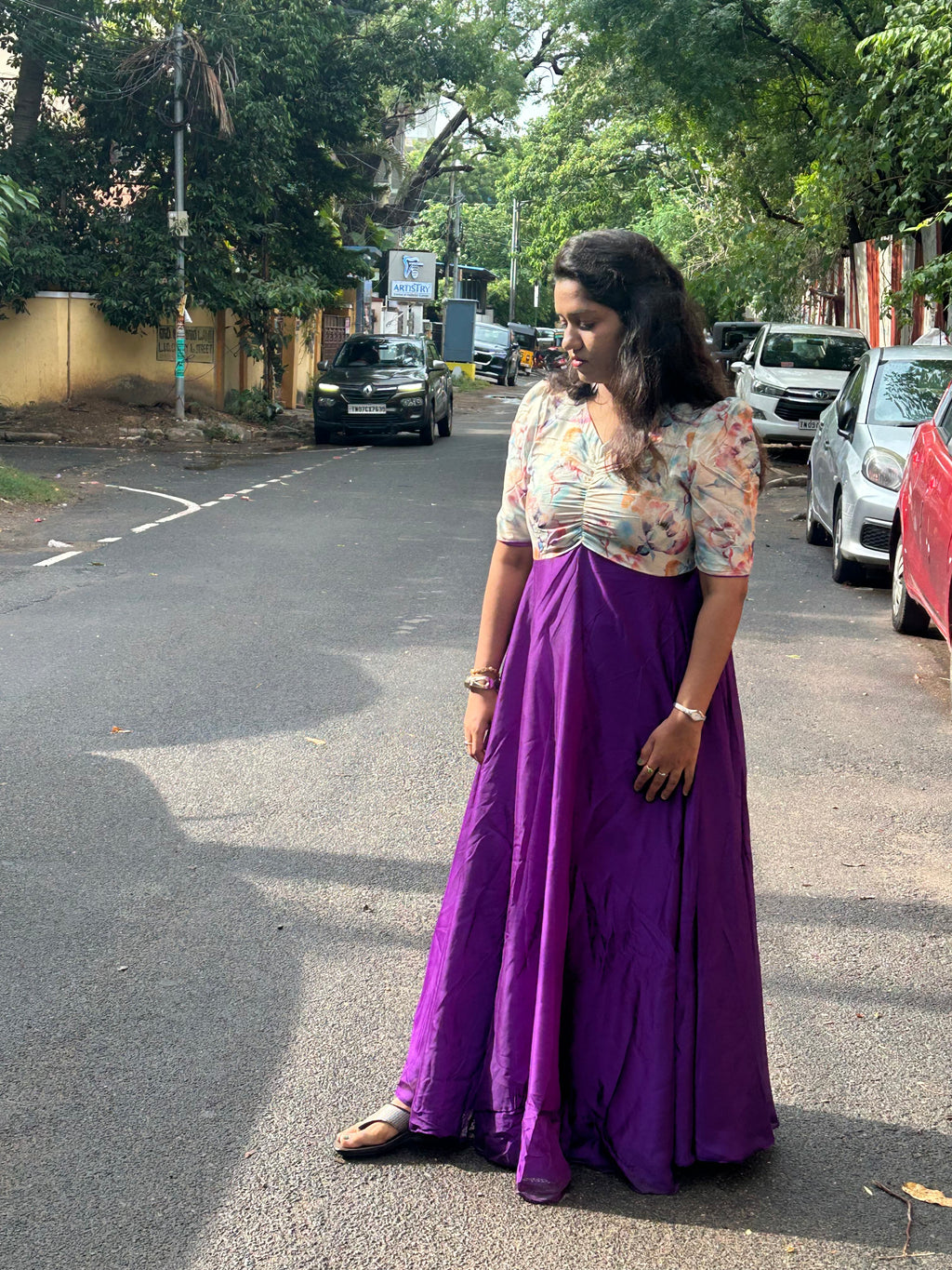 Purple georgette