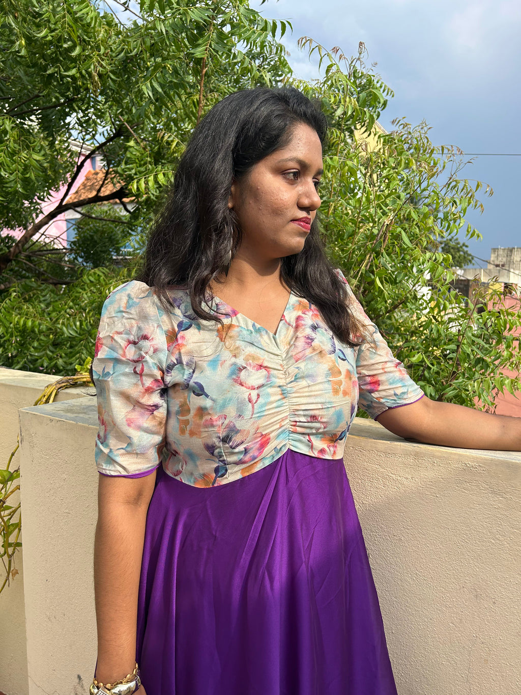 Purple georgette