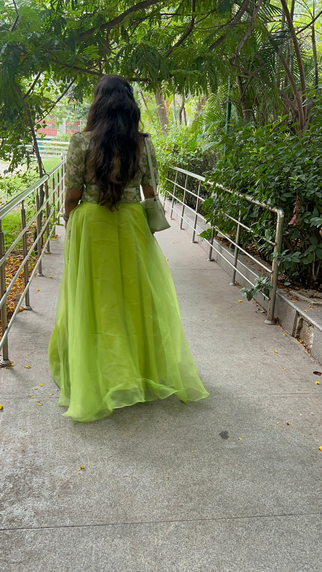 Glowy green skirt