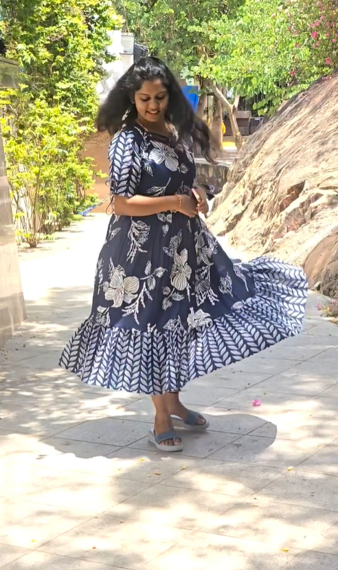 Pure Cotton Blue Maxi